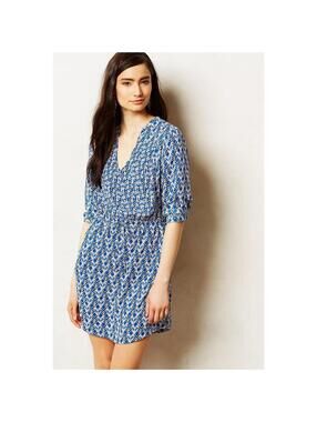 MAEVE by Anthropologie Women’s Galen Dress in Blue-Size Medium